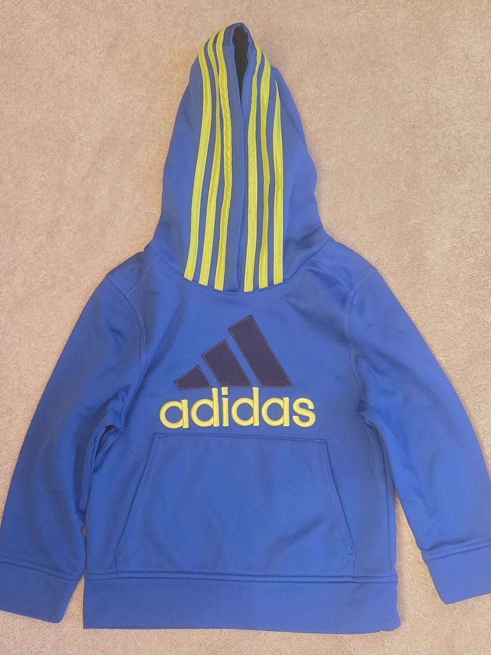 adidas Blue & Yellow Kids' Logo Hoodie